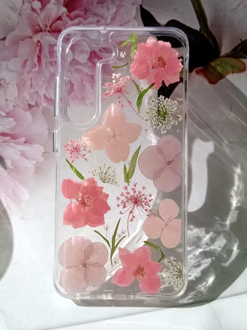 手作押花手機保護殼| Samsung Galaxy S23 | 粉色