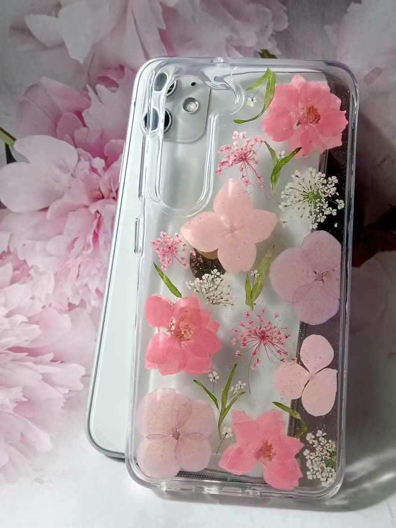 手作押花手機保護殼| Samsung Galaxy S23 | 粉色