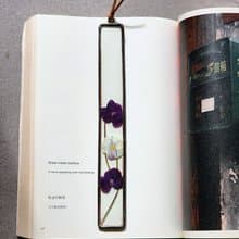 植物圖鑑∣紫色香菫∣玻璃鑲嵌∣花草標本書籤