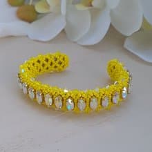 Crystal Indian Style Bangles Cuff Bracelet Estate Beaded Jewelry 蒐藏頂級品 極光手珠