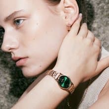 【Ven & Qu】Gem 玫瑰金祖母綠手錶 – 23×27 mm 不鏽鋼錶殼