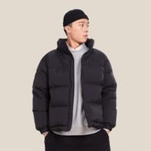 THREADESIGN 立領印花白鴨絨面包羽絨服