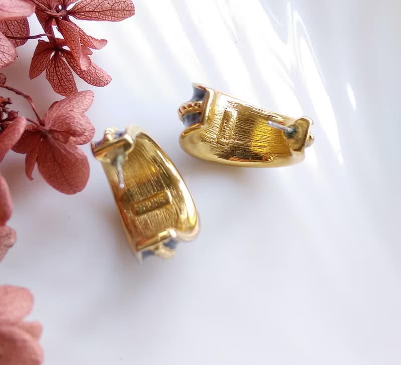Vintage Jewelry 西洋古董飾品 MONET 摩登C圈 厚實 針式耳環