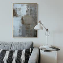 棕白色塊 – 漸漸/臥室掛畫/家居佈置/抽象畫/複製畫/北歐掛畫