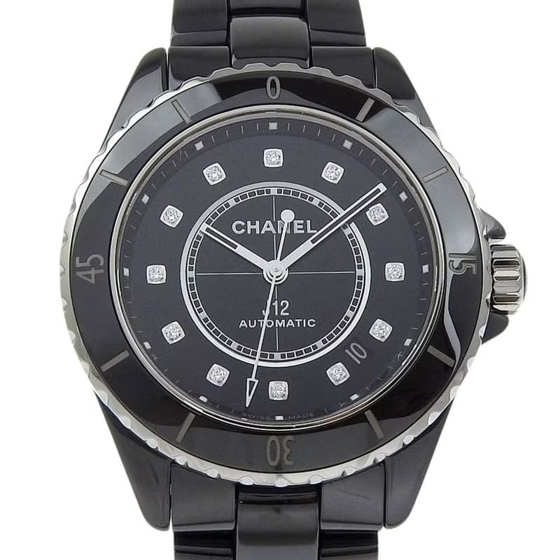 【日本直送】シャネル CHANEL J12 腕時計 12Pダイヤ cal.12.1 H5702 セラミック 自動巻き アナログ表示 ブラック文字盤【中古】