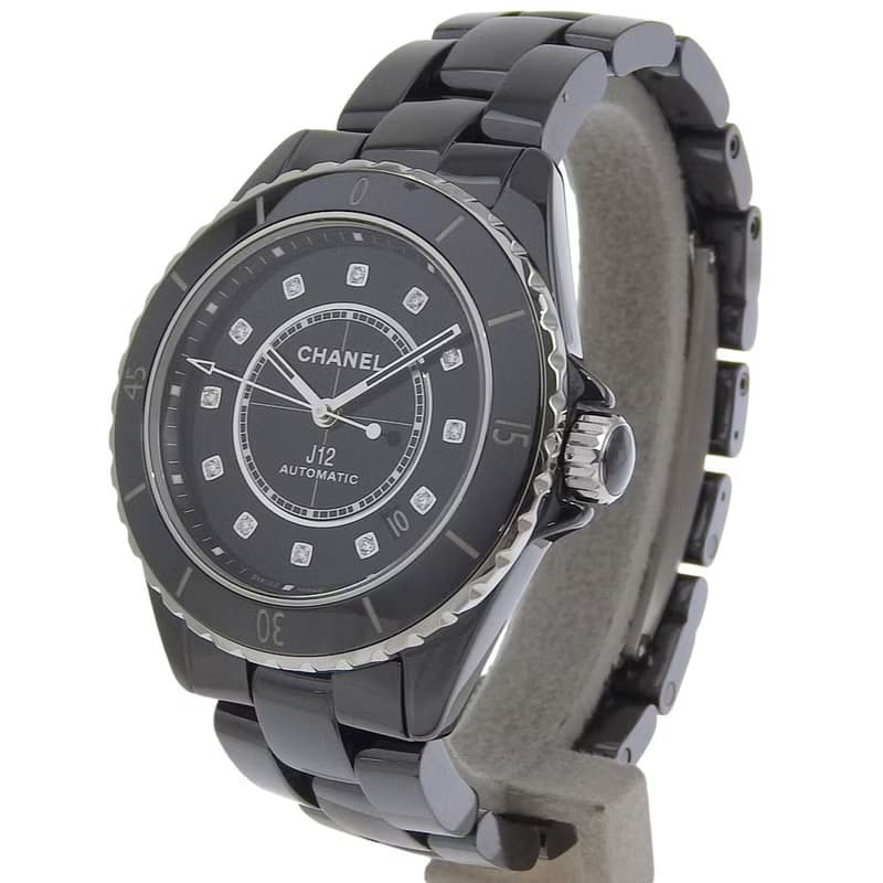 【日本直送】シャネル CHANEL J12 腕時計 12Pダイヤ cal.12.1 H5702 セラミック 自動巻き アナログ表示 ブラック文字盤【中古】