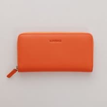 Lukbag Studio|真皮平紋皮大容量長夾|亮橘【父親節禮物】