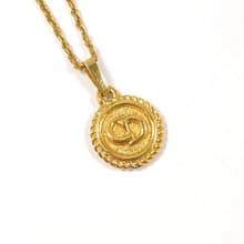 【日本直送 中古美品】クリスチャンディオール Christian Dior ネックレス CDロゴ ラウンド メタル ゴールド アクセサリー