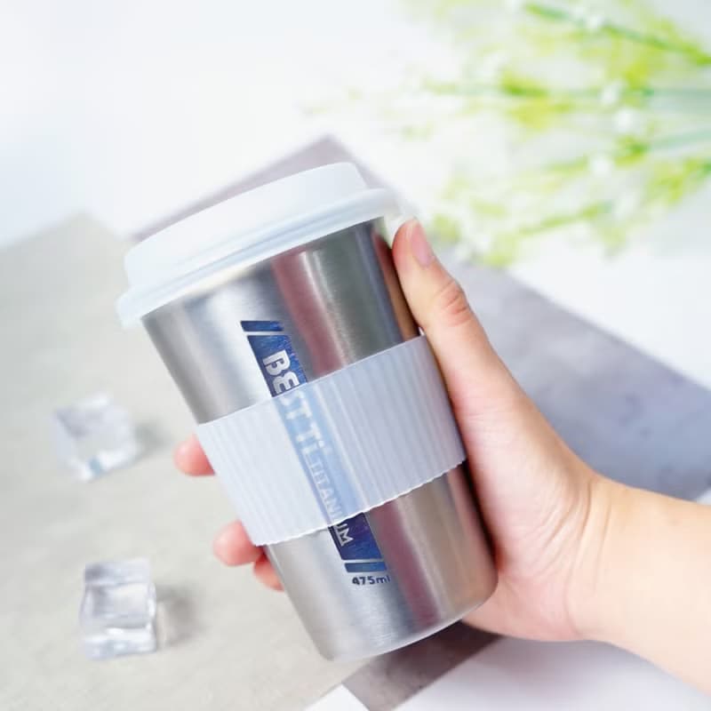 【BEST Ti】熱愛系列-愛運動 髮絲鈦原色 純鈦隨行杯 450ml