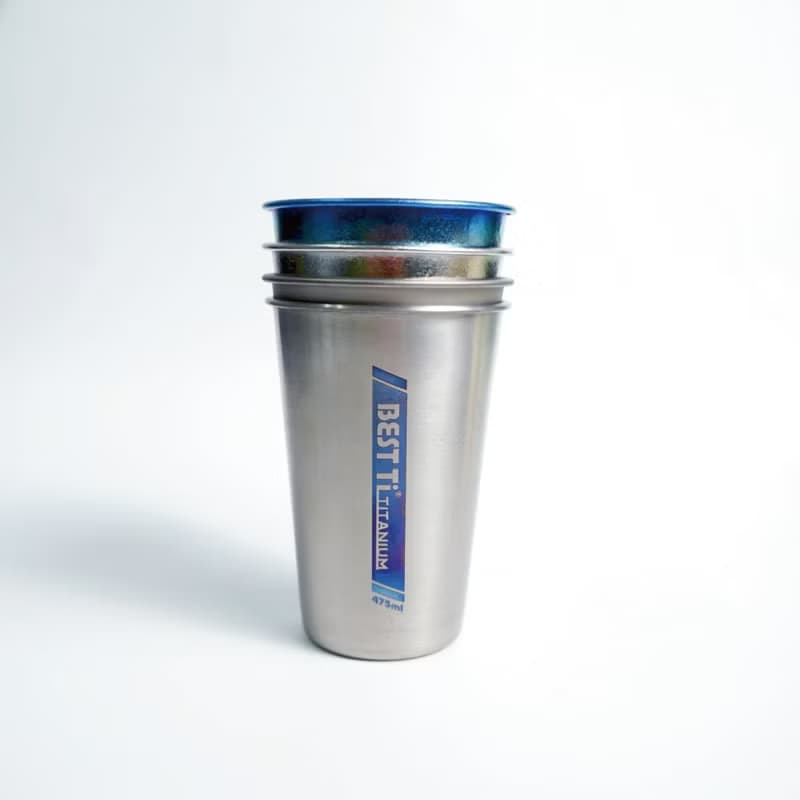 【BEST Ti】熱愛系列-愛運動 髮絲鈦原色 純鈦隨行杯 450ml