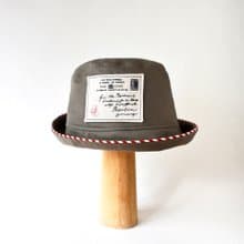 冒險者系列 軍綠色復古郵件圖案手工帽子 // 漁夫帽 Bucket Hat