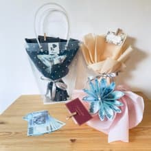 【六六大順有錢花束】紙鈔繡球花-花束DIY-小花束-情人節生日禮物