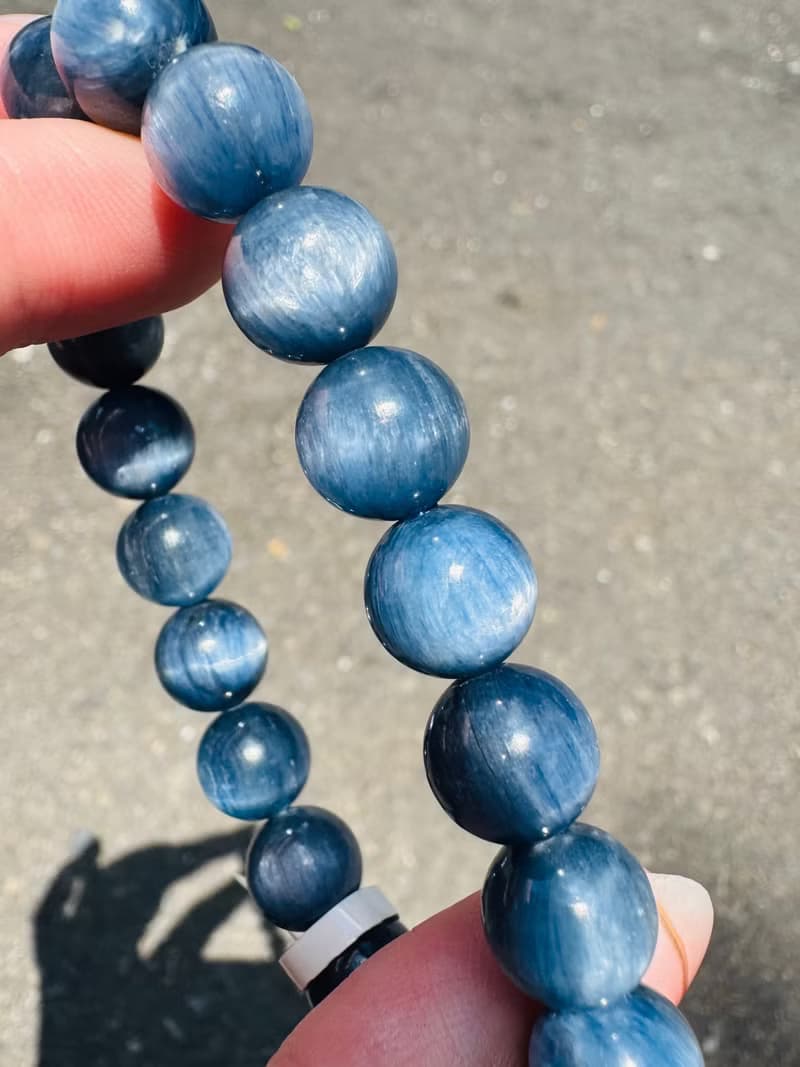 精品貓眼濃色藍晶石10mm39.60g轉運水晶美人魚晶石提升洞悉力