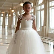 用於婚禮 生日 音樂會和其他慶祝活動的緞面花童禮服