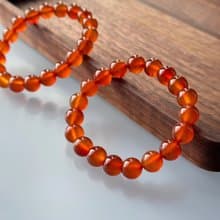 【巨蟹獅子座|7月】紅瑪瑙純珠手鏈 正面能量 鎮定自信 睡眠