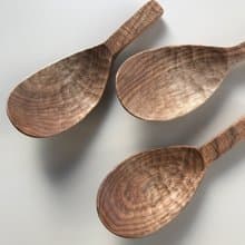 クルミの鋸目のサーバースプーン　レンゲタイプ