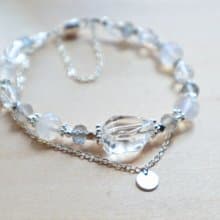 溫柔的月亮藍光|白水晶|月亮石|手鏈|柔和性情|安眠|舒緩情緒|