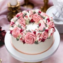 【獨家禮物】6吋甜蜜蜜 /玫瑰花/擠花蛋糕/生日/24hr快速出貨