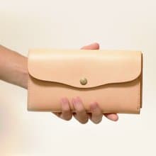 【生日禮物】翻蓋長夾手拿包 l 歐洲A級法蘭斯原皮 l 手工縫製