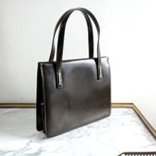 法國復古深啡色皮袋