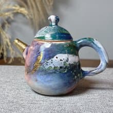 余華宇老師新作-白瓷山水志野龍蛋壺-容量約200ml