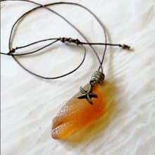 Starfish Sea glass pendant海星項鍊/海洋風Cute女朋友禮物 Everyday Jewelry海玻璃项链 Sea gift七夕情人節