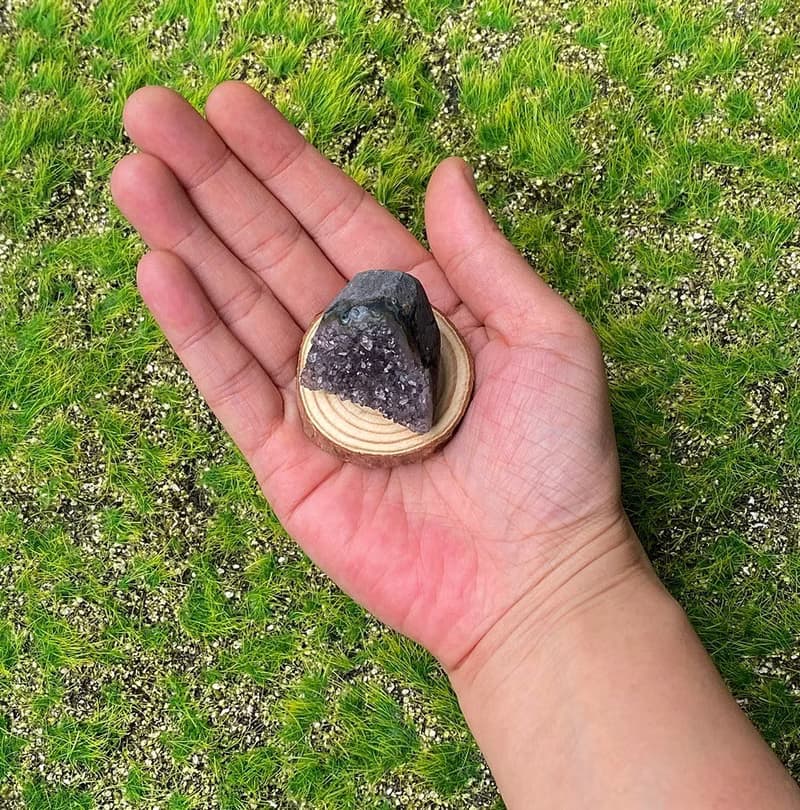 天然小小迷你滿天星紫晶鎮 紫水晶 辦公室 風水擺件 快速出貨