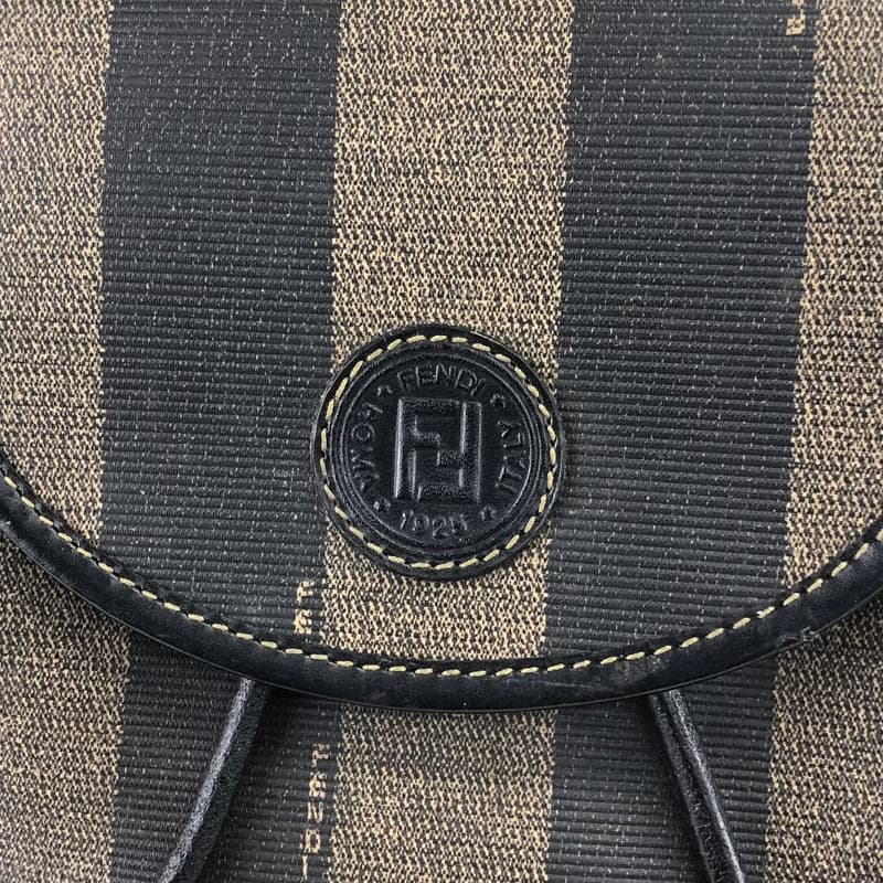 【 日本直送　名牌中古包 】FENDI フェンディ ペカン バックパック ブラウン ロゴ PVC リュック vintage ヴィンテージ オールド ait32f