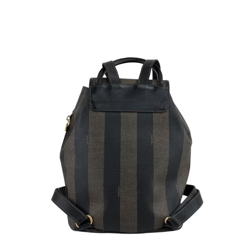 【 日本直送　名牌中古包 】FENDI フェンディ ペカン バックパック ブラウン ロゴ PVC リュック vintage ヴィンテージ オールド ait32f