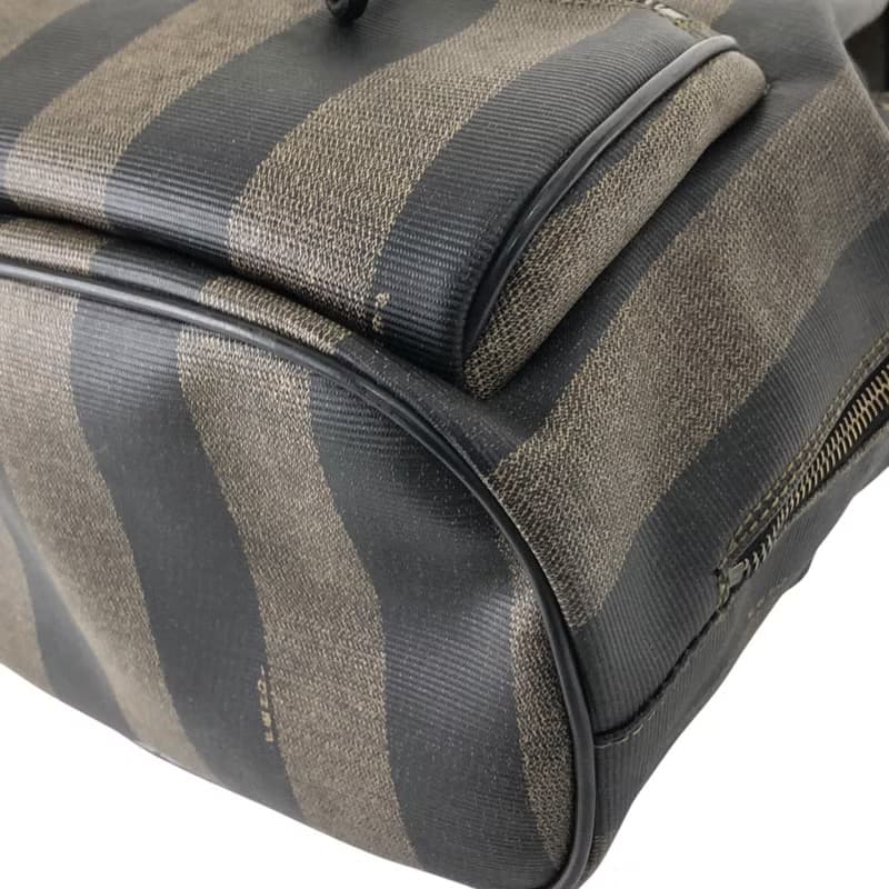 【 日本直送　名牌中古包 】FENDI フェンディ ペカン バックパック ブラウン ロゴ PVC リュック vintage ヴィンテージ オールド ait32f