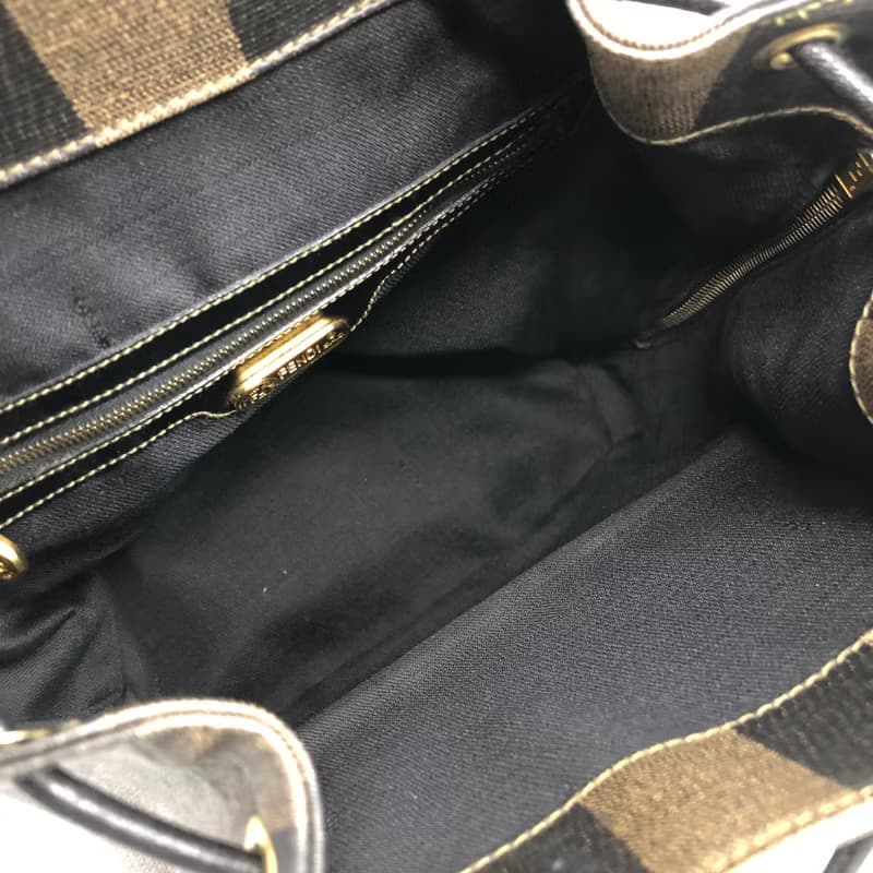 【 日本直送　名牌中古包 】FENDI フェンディ ペカン バックパック ブラウン ロゴ PVC リュック vintage ヴィンテージ オールド ait32f