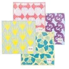 耐久性、吸水性、速乾性に優れた8層構造のかや織ふきん　4柄セット