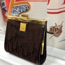 中古正品 Christian Dior 迪奧老花零錢包 散紙包 首飾收納包