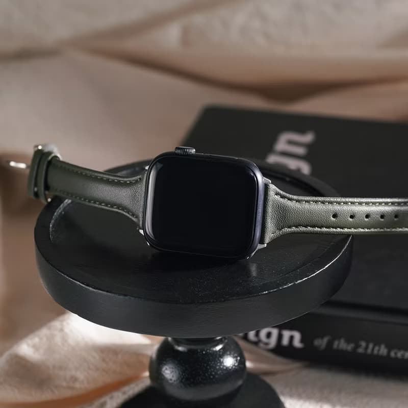 Apple watch - 車線真皮縮腰蘋果錶帶  真皮錶帶 手機殼