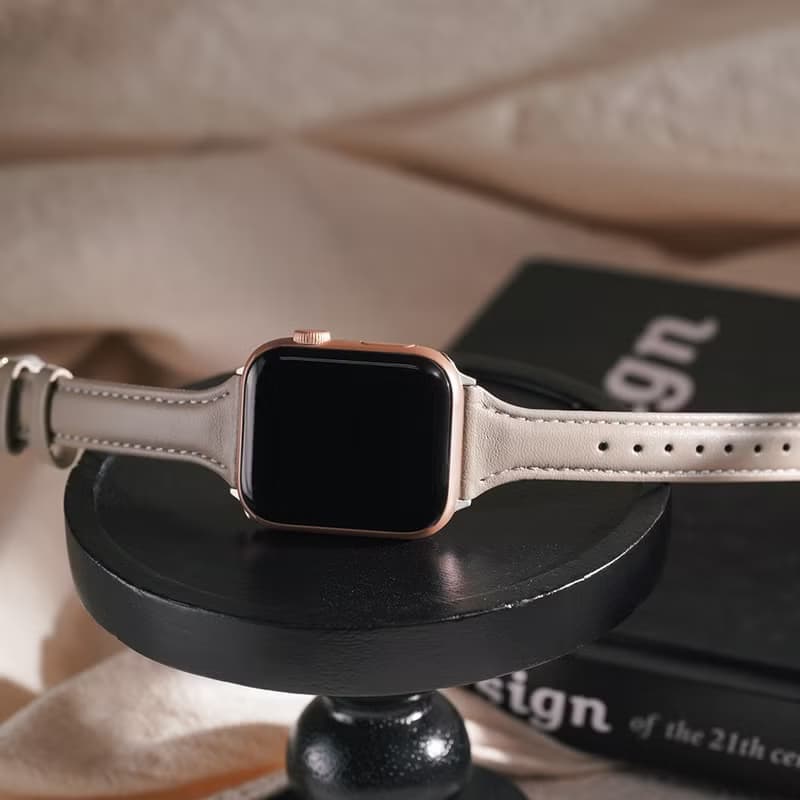 Apple watch - 車線真皮縮腰蘋果錶帶  真皮錶帶 手機殼