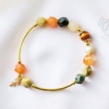 12星座(射手座)福祿壽水晶手鍊、幸運石-黃虎眼、帶來正能量