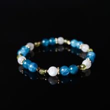 亞特蘭提斯的祕寶 // 藍磷灰石月光石橄欖石 手鍊 // 溝通 人緣