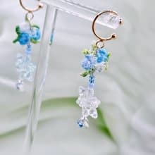 擁雪 手作刺繡花耳骨夾 印象飾品 | 植椛。飾 小眾品牌