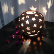 ランプシェード　手びねり　陶器　陶芸作家