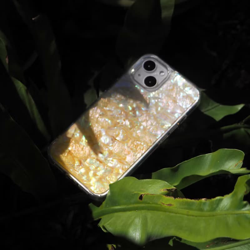 嫩黃色 天然真貝 iPhone 手機殼 匠人手工做 高品質 設計師 樹脂
