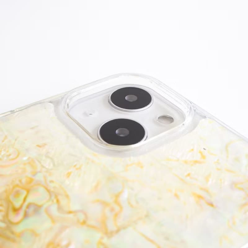 嫩黃色 天然真貝 iPhone 手機殼 匠人手工做 高品質 設計師 樹脂