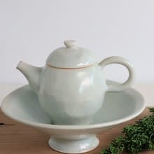 天青梅灰高足盤/天青梅灰壺