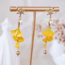 【銀杏 銀杏果 耳飾】 原創手工 銅線樹脂 耳環 婚禮  節日禮物