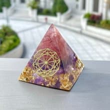 【草莓晶+紫水晶】奧根能量塔Orgonite (6cm/5cm/4cm)