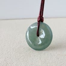 【平安‧如意】平安扣翡翠韓國蠟線項鍊GH01*招財、辟邪、防小人