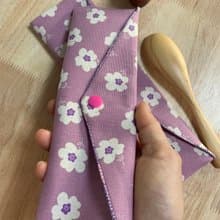 文青風環保純棉筷袋 浪漫紫羅蘭 柔情紫 日本 潮物 收纳 手作餐具