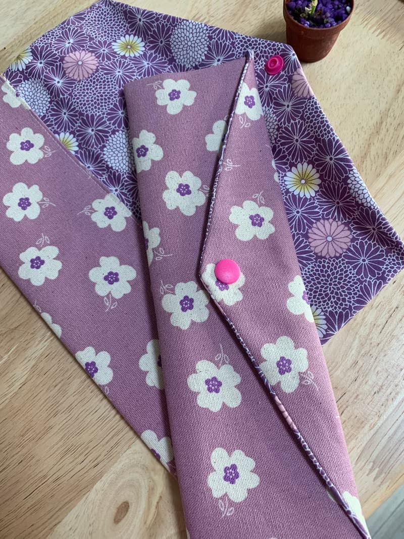 文青風環保純棉筷袋 浪漫紫羅蘭 柔情紫 日本 潮物 收纳 手作餐具