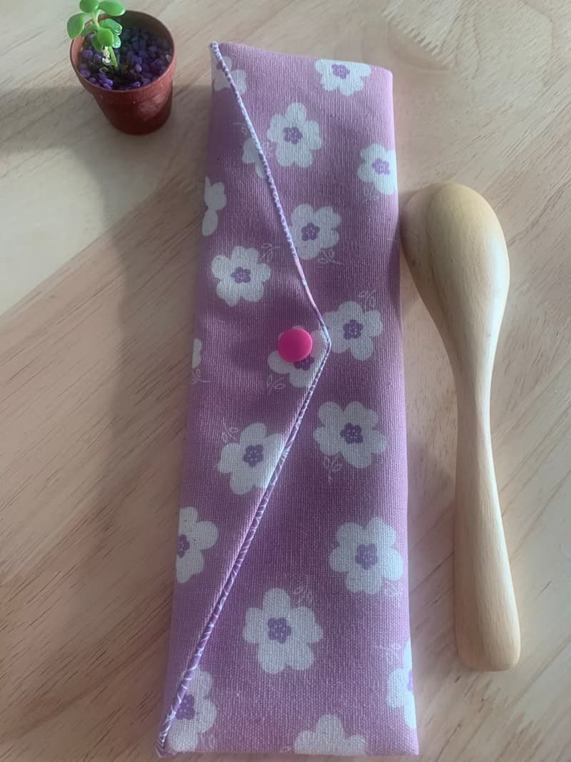 文青風環保純棉筷袋 浪漫紫羅蘭 柔情紫 日本 潮物 收纳 手作餐具
