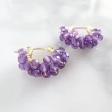 14kgf Amethyst pave pierced earring / earring