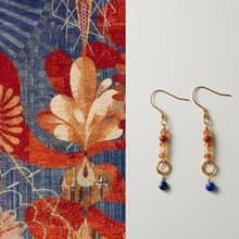 原創燕時川料南紅青金石耳環小眾國風耳釘耳飾
